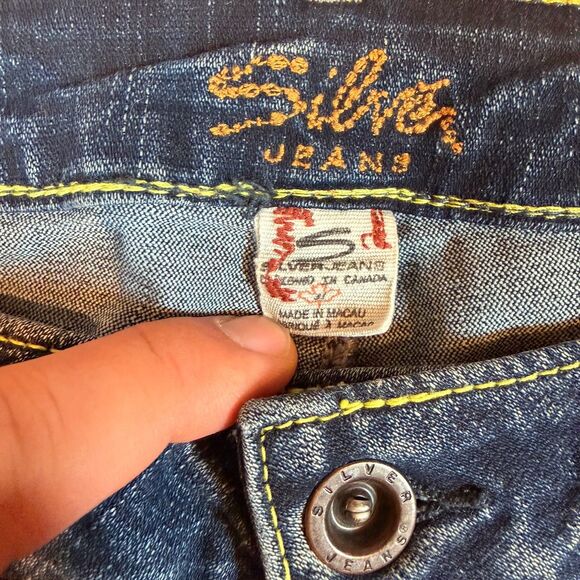 VTG Y2K Silver Jeans Belle Star Flare Low Rise Denim Jeans 31/33 Western Glove - Picture 6 of 12